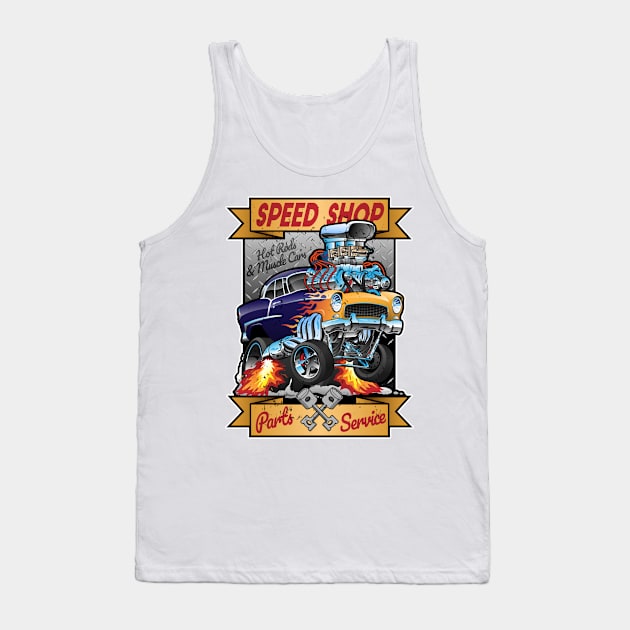 Speed Shop - Hot Rods and Muscle Cars Tank Top by Wilcox PhotoArt